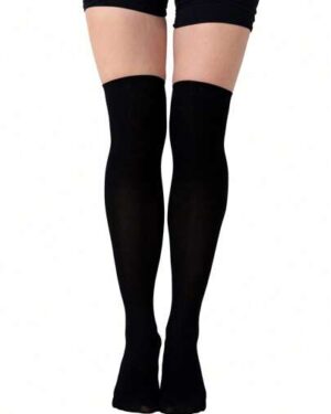 SHEIN | Black Over-the-Knee Knit Socks for Women