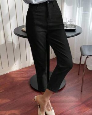 SHEIN | Black High Waist Straight Leg Pants | Classic Office Dress Trousers for Women