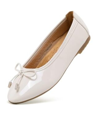 Gasfly Women's Comfortable Ballet Bow Dressy Flats Round Toe Slip On Foldable Flats Dress Work Shoes for Business Casual Office