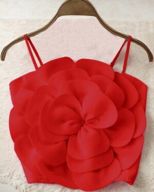 INAWLY Women's Solid Color Spaghetti Strap Floral Decor Casual Tank Top
