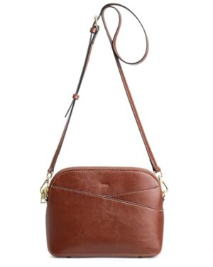 Amazon | Women's Brown Leather Crossbody Bag – Vintage Shoulder Purse for Everyday, Travel & Casual Chic Style
