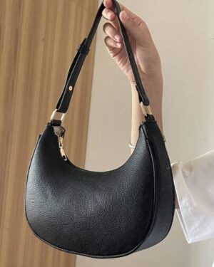 New Fashionable And Simple Crescent-Shaped Luminous Casual Shoulder Bag With Detachable Strap, Suitable For Daily Commute And Outing