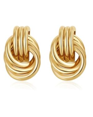 SHERLOVE Chunky Gold Earrings Women Statement Drop Dangle Knot Earrings