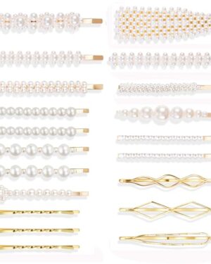 SUMAJU 20Pcs Pearl Hair Clips, Decorative Cute Barrettes Bobby Hair Pins