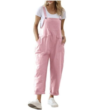 Womens Overalls Summer Casual Loose Bib Pants Overalls Baggy Rompers Jumpsuits with Pockets