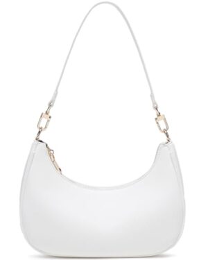 Women's Shoulder Bags Cute Hobo Purses Vintage Handbags with Zipper Lightweight Underarm for Dating Shopping Gift (White)