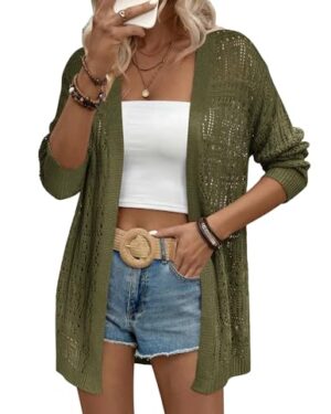Zeagoo Womens 2026 Summer Crochet Cardigan Sweaters Lightweight Boho Kimono
