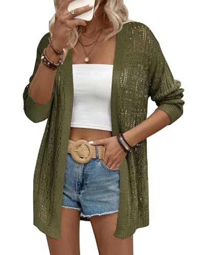 Zeagoo Womens 2026 Summer Crochet Cardigan Sweaters Lightweight Boho Kimono