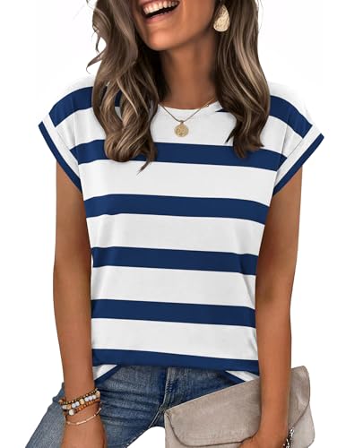 Zeagoo Womens Tops Summer Casual Cap Sleeve Tshirts Shirts Business Blouses