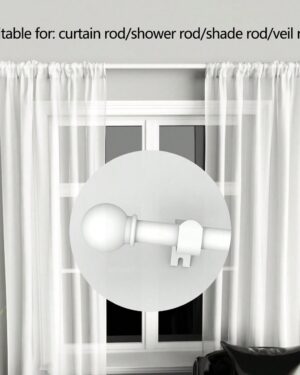 0.63" Iron Splice Curtain Rod/Roman Rod, Classic Versatile Small Ball Decor Bracket Set, Length 23-87", Easy Installation, Sturdy And Durable, Suitable For: Curtain Rod/Shower...