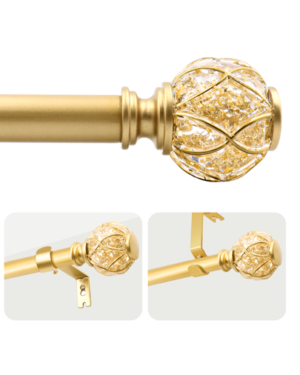 SHEIN | 1 Pack Golden Thick Icon Metal Curtain Rod