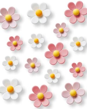 18 pcs - Cute Flower Magnet, Girl Pink Magnet for Fridge and Locker, Whiteboard, and Decoration(18 pcs - Flower-Pink