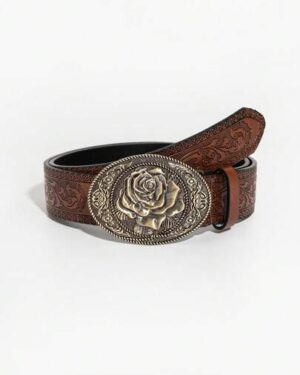1pc Retro Brown Dragon Pattern Rose Buckle PU Leather Belt Valentine's Day Valentines Summer, School Fall, Autumn, Halloween