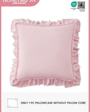 1pc Romantic French Ruffle Quilted Envelope Pillow Cover (Pillow Insert Not Included), Exquisite Romantic Decorative Pillow Sham For Bedroom/Dorm/Sofa/Lounge Chair, Gift For...