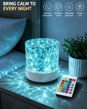 2026 Upgraded Crystal Aurora Water Wave Night Light, USB Powered Color Changing Projector Lamp With Touch Control, Multi-Color Ambient Decor Light For Bedroom Desk, Perfect...