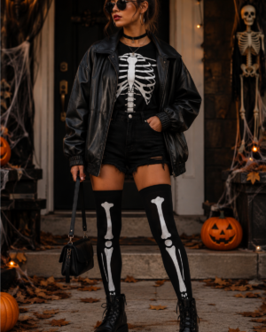 Amazon | Complete Outfit | Edgy Skeleton Halloween Outfit