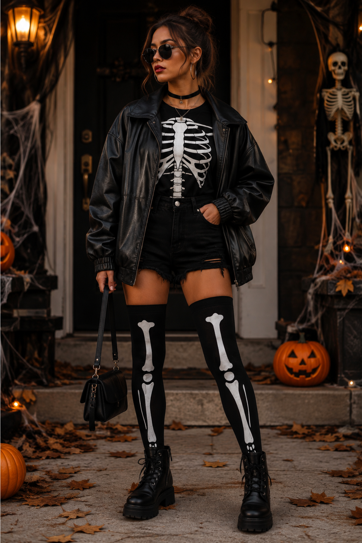 Amazon | Complete Outfit | Edgy Skeleton Halloween Outfit