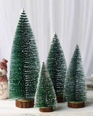 3pcs 10cm/ 15cm/ 20cm/ 25cm Mini Christmas Tree, Pine Needle Flocking Christmas Tree, Touch White Cedar Desktop Small Christmas Tree Desktop Decoration Gifts,Pine Needle Tree...