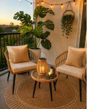 Amazon | Curated Collection | Boho Rattan Balcony Patio