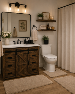 Amazon | Curated Collection | Modern Farmhouse Rustic Bathroom