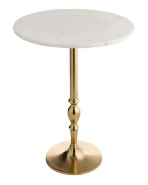 AT HOME | White and Gold Accent Table