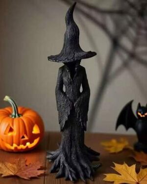 8-Inch Gothic Witch Statue - Hand-Painted Plastic Desktop Decor, Intricate Witch Figure With Pointed Hat And Expressive Eyes, Suitable For Witch-Themed Parties And Gothic Home...