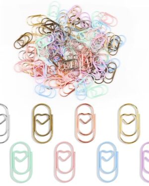 80 Pcs Heart Paper Clips - Love Heart-Shaped Small Clip Metal Journaling Clamps, Colorful Decorative Cute Paper Clips for Women, Document Note Sorting & Organizing