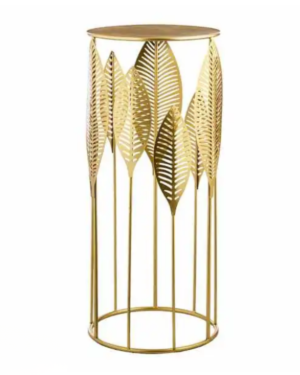 AT HOME | Gold Leaf Accent Table