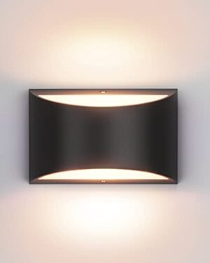 Aipsun Black Modern LED Wall Sconce Indoor Wall Lights 1 Pack Hardwired Up and Down Wall Mount Light for Living Room Bedroom Hallway Corridor Conservatory Warm White 3000K(with G9 Bulbs)