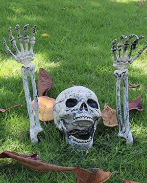 AISENO Realistic Skeleton Stakes Halloween Decorations for Lawn Stakes Garden Halloween Skeleton Decoration