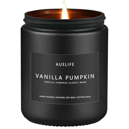 Auelife Fall Candle, Vanilla Pumpkin Scented for Home, Soy Wax