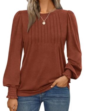AUTOMET Womens Long Sleeve Shirts Fall Blouses Tops Business Casual Outfits