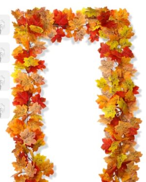 AWARDSEN 2Pcs 13FT Artificial Fall Leaves Garland for Thanksgiving Decor