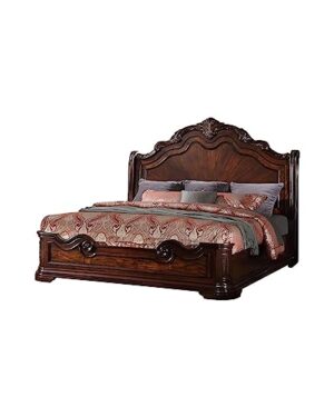 Best Master Barney's Traditional Wood Eastern King Bed in Walnut