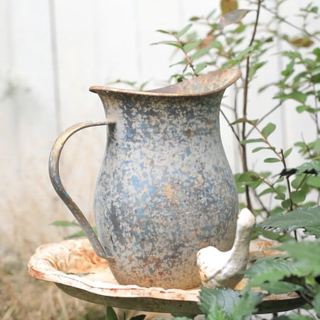 Bigfortune Vinatge Flower Vase for Table Decor,Rustic Metal Pitcher Milk Jug Vase - Farmhouse Vase Home Decor, Perfect for Fresh/Dried Flowers