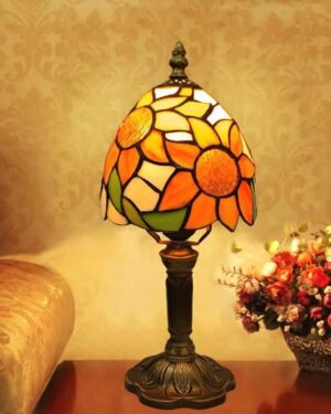 BMXKPO Tiffany Style Table Lamp,Sunflower Stained Glass Lamp