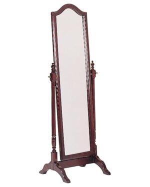 BOWERY HILL 65" Traditional Wood Arched Top Cheval Mirror with Bonnet Top, Adjustable Tilt, Timeless Aesthetic, Incredible Quality, in Merlot Finish