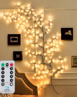 CAMANTU Enchanted 9.5ft 160LED Willow Vine Lights with Remote 8 Modes