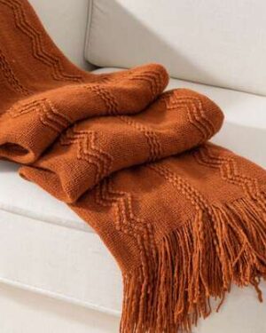 Caramel Throw Blanket For Couch, Orange Red Throw Blanket For Bed, Fall Decor Rust Red Fall Throw Blanket, Halloween Decor, 50"X60"