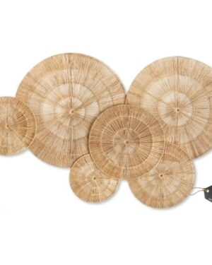CHI AN HOME Wicker 23 Inch Jute Wall Decor Baskets, Set of 6 Extra Large Woven Jute Wall Plates, 23",21",15",13",12,10", Decorative Baskets for Wall Arts, Wall Hanging for Bedroom, Living Room, Office