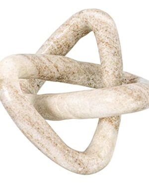 Creative Co-Op Modern Decorative Marble Link Knot, Beige