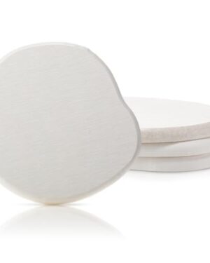 Diatomaceous Earth Coasters Set of 4，Cool Absorbent Quick-Dry Drink Coasters for Desks, Cute Modern Stone Design with Stylish White Aesthetic (4, White)