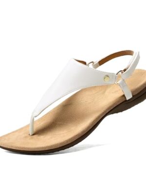 Amazon | Women's Comfortable Summer White Flat Sandals