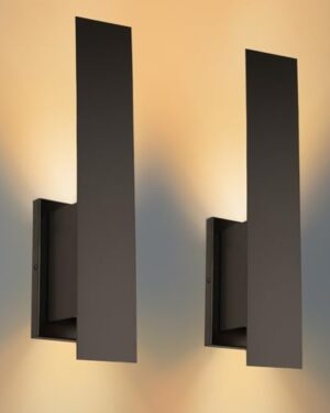 Edwarmlux Indoor Wall Sconces, Modern Wall Lights, Up and Down Wall Mount Light, Dimmable Hardwired Wall Light for Bedroom, Living Room, Hallway, GU10 Bulbs Excluded, 2 Pack (Matt Black)