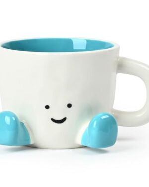 EWCEFIC Coffee Mugs,Cute funny Mug For Women, 12.8oz/380ml Unique Ceramic Coffee Tea Cups, Office Mug Gift (blue)