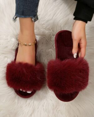 Fall/Winter Women Fuzzy Bedroom Slippers, Fashion Home Slippers,Halloween,Christmas,Fluffy Slippers,New Year Outfits