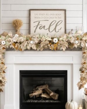 Fall Decorations for Home - 6Ft Autumn Maples Leaf Pumpkin Berry Garland