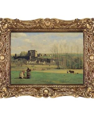 FOLKOR Vintage Canvas Wall Art for Living Room, French Countryside Picture Print for Bedroom Decoration, Antique Gold Paintings Posters for Home Office Birthday Christmas Gift, 5x7