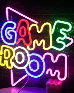 Gamerneon Game Room Large Neon Signs 13.2"x14" Colorful LED,USB Neon Lights for Game Zone Party Decor Bedroom Gaming Wall Lightup Signs Teen Boy Bedroom Home Gamer Party Decorations Gifts