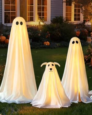 Halloween Decorations Outdoor - 3 Pack Lighted Spooky Ghost Decorations